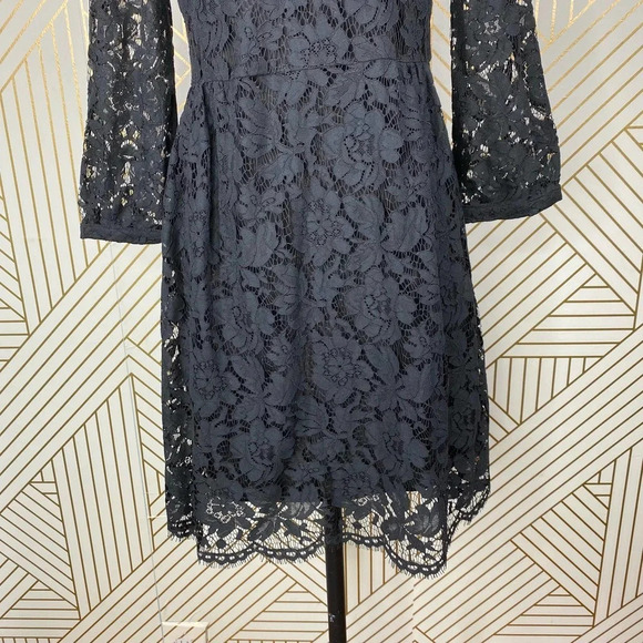 Anthropologie Mare Mare Persephone Dress 3/4 Sleeve Lace Black Size Small Petite - Picture 6 of 12